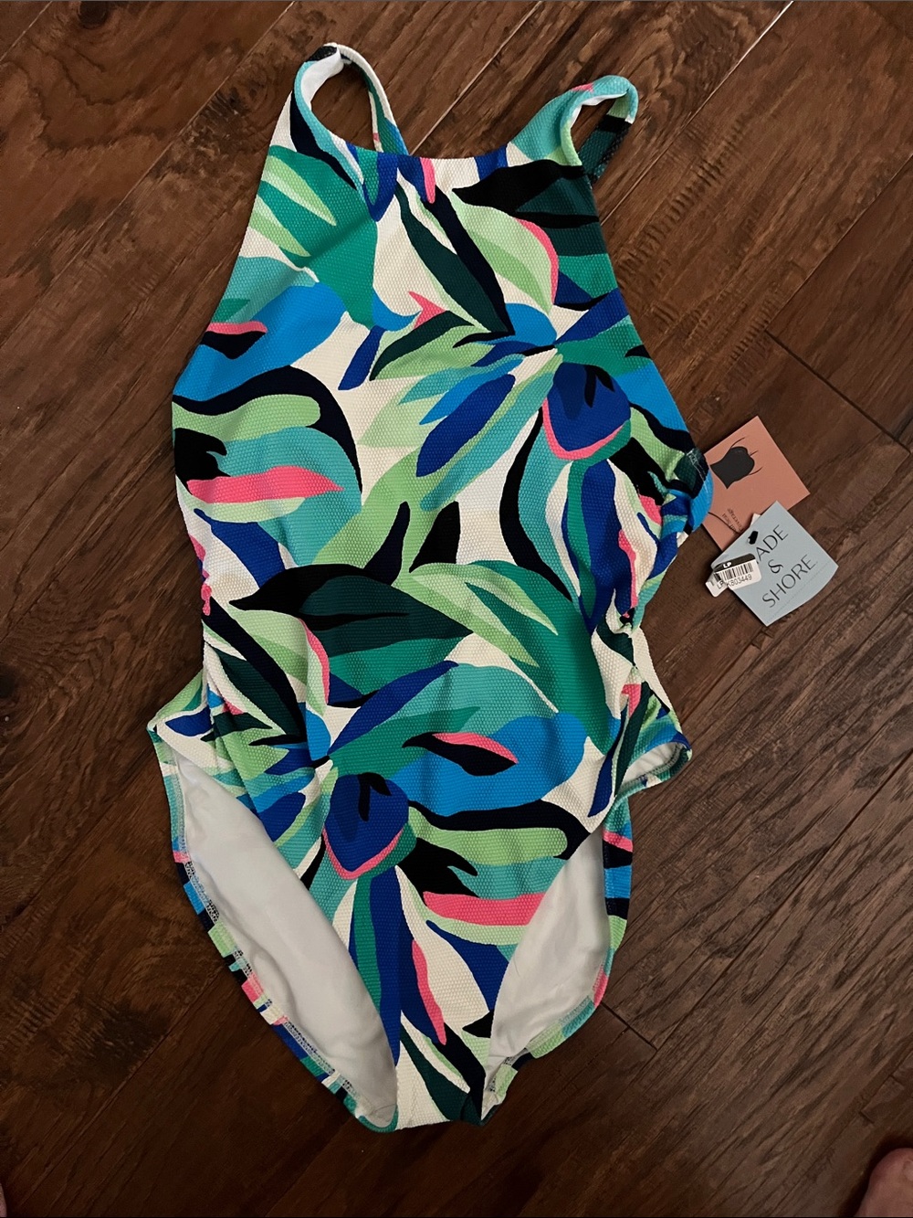 Shade & Shore Blue Green Tropical One-Piece Swimsuit 8